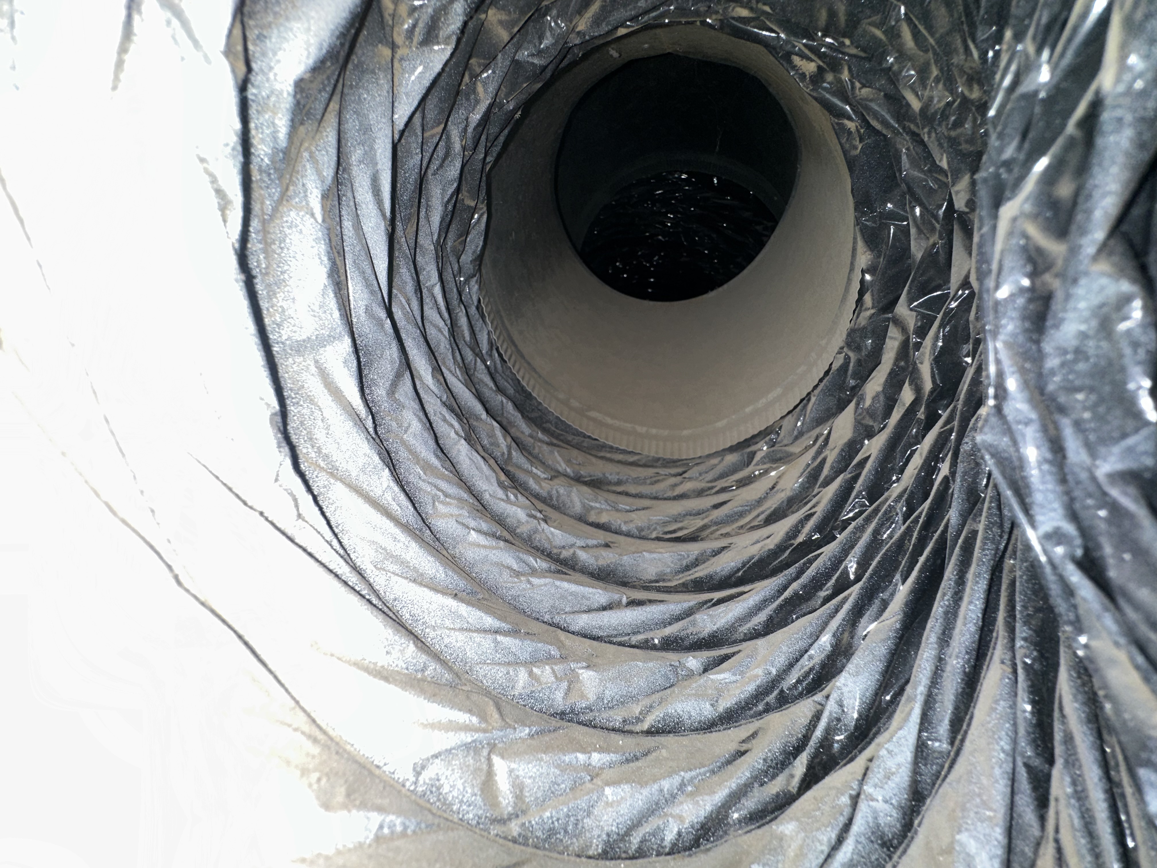 Dirty air duct before cleaning